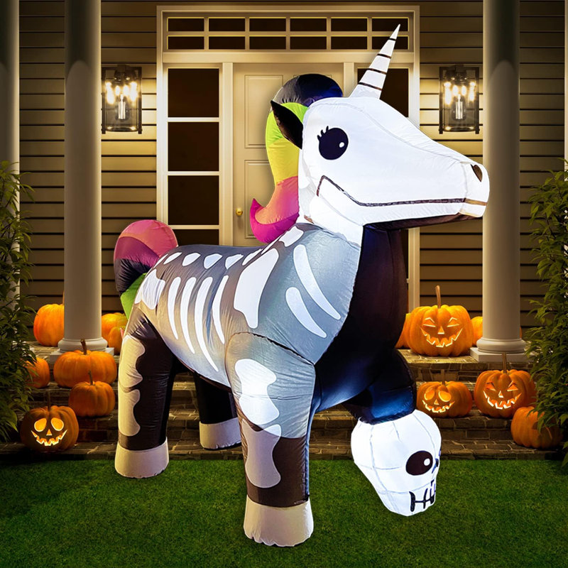 6 FT Long Halloween Inflatable Witch newest Riding Unicorn